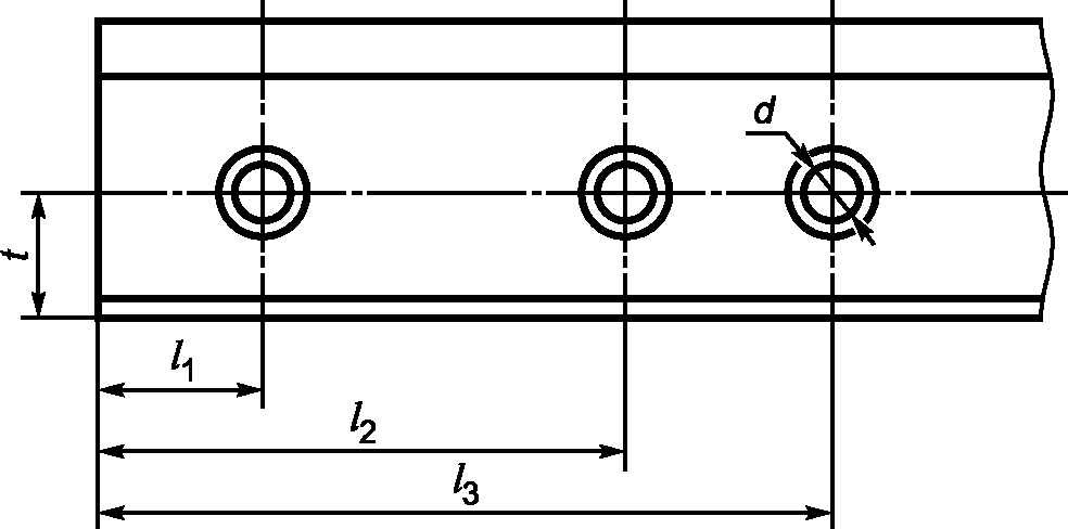 Расстояние болтовых отверстий р65 в рельсе